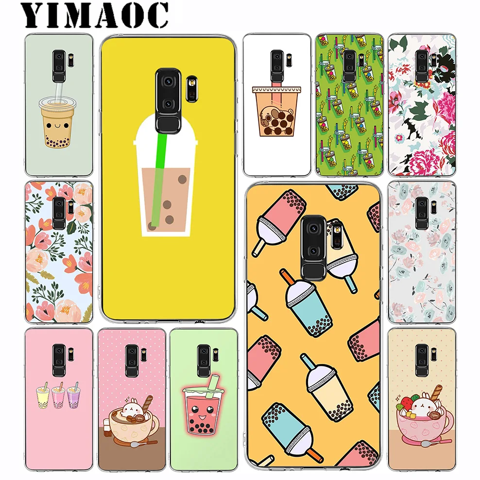 Yimaoc пузырь Чай Чудесный мягкий силиконовый чехол для телефона samsung Galaxy A5 A6 плюс A7