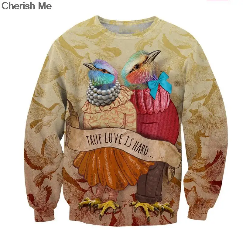 Толстовка для мужчин и женщин 3D мультяшный жесткий свитшот с надписью True love is hard