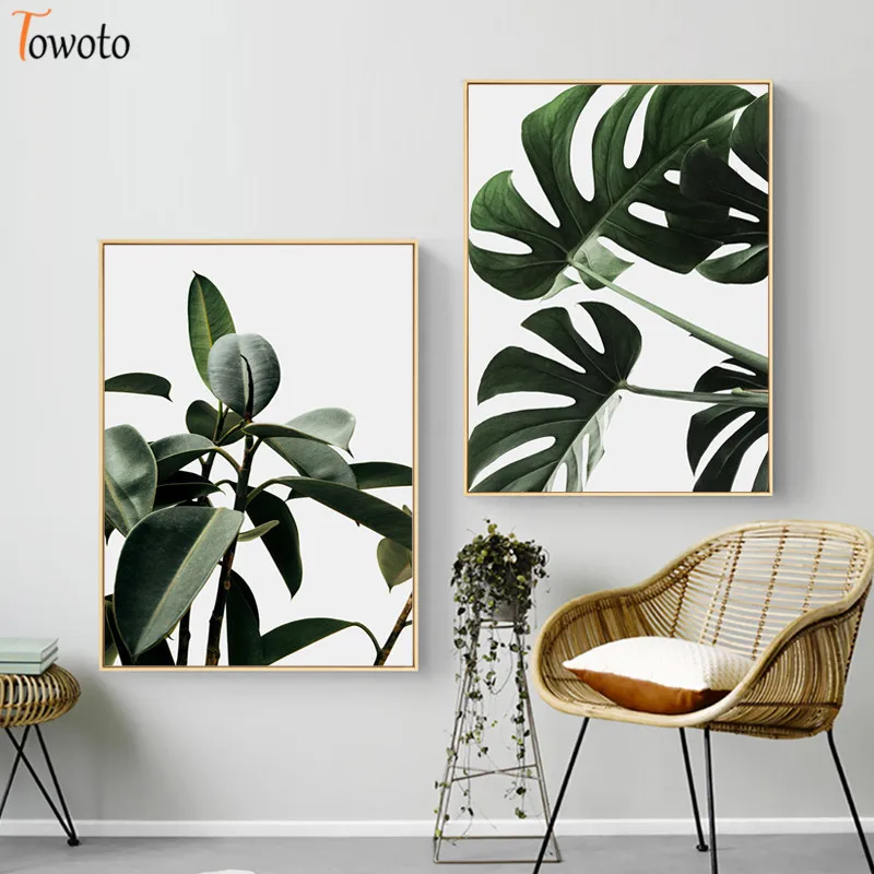 Минималистское полотно принт тропических листьев Природный Пейзаж Плакат