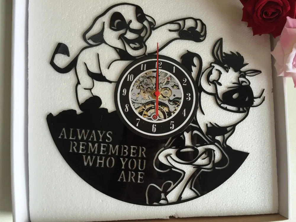 часы на стену Большие настенные Король Лев Симба Виниловая пластинка обои saati Reloj