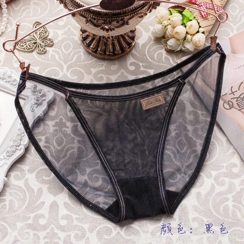 Новинка 2019 модные женские трусики из искусственной джинсовой ткани Прозрачное