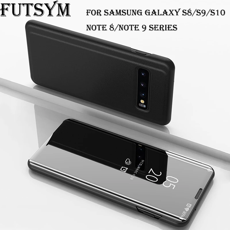 Умный зеркальный флип раскладный кожаный чехол для samsung Galaxy S10 Капа S8 S9 плюс S10e Note 8