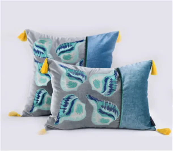 No 9 Европейский чехол для подушек Hippocampus/Conch/Shell вышивка Cojines Decorativos Para Диван Декоративные роскошные подушки, 1 шт - Цвет: No 9