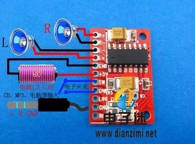 Мини цифровая плата усилителя мощности 3 Вт * 2 DIY стерео USB DC 5 в блок питания PAM8403