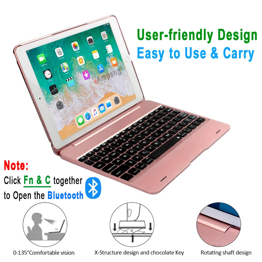 Чехол для клавиатуры iPad 9 7 чехол Apple 2017 2018 5 го 6 поколения Air 1 2 Pro 4 0 Bluetooth
