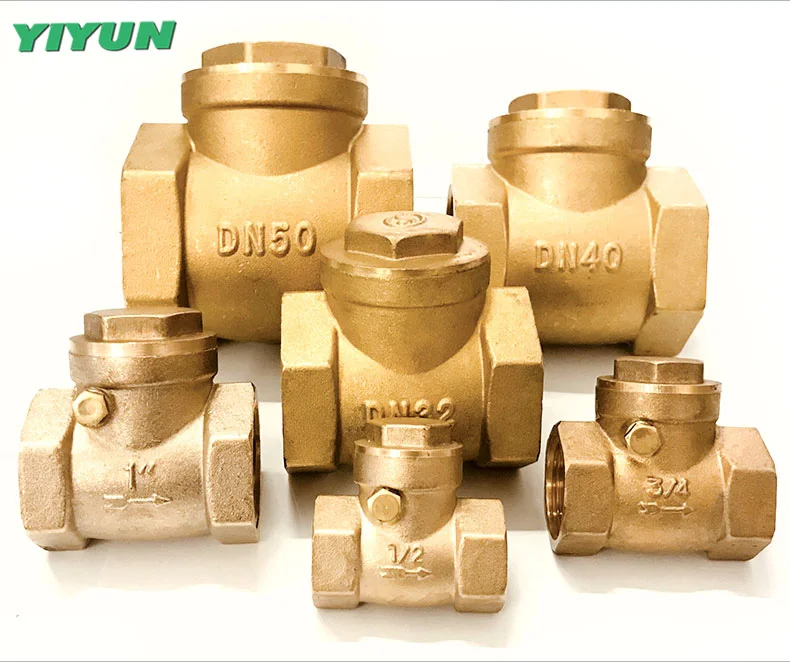 YIYUN горизонтальный латунный обратный клапан 1/2 &quot3/4&quot 1 &quotмедный один внутренняя