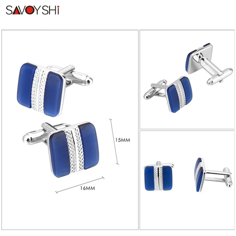 Роскошные фирменные запонки SAVOYSHI с камнями в форме кошачьего глаза высокое