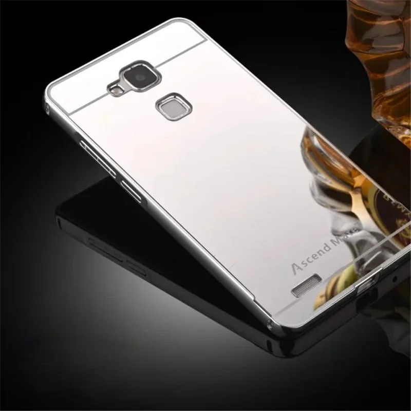 Чехол для Huawei Mate 7 металлический каркас с зеркальным эффектом задняя крышка