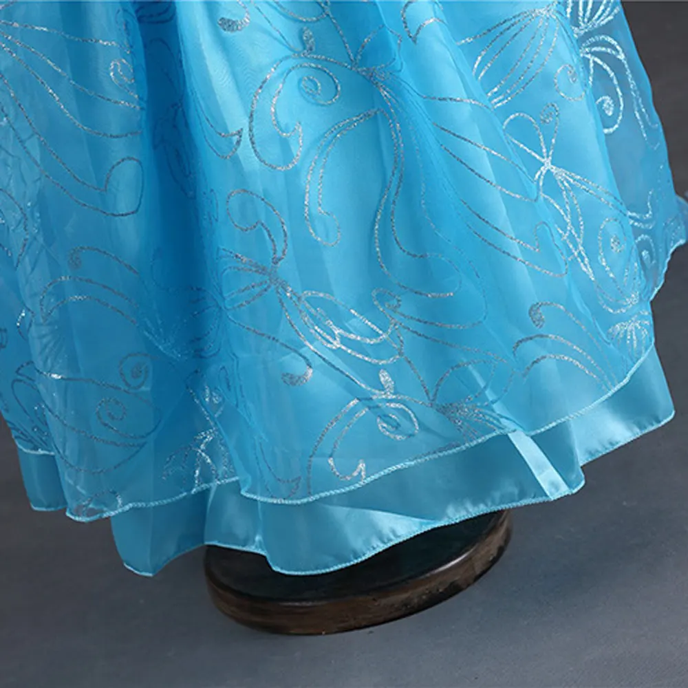 Sequins Adventure Role Play Costume Baby Girls Clothes Tulle Kids Party Full Dresses Little Girl Princess Mesh Dress With Cape | Детская