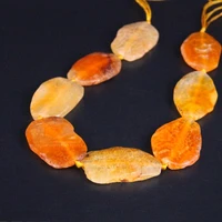 approx8pcsstrand orange yellow raw dragon veins agates druzy faceted slab nugget beadsdrusy gems stone slice pendants jewelry