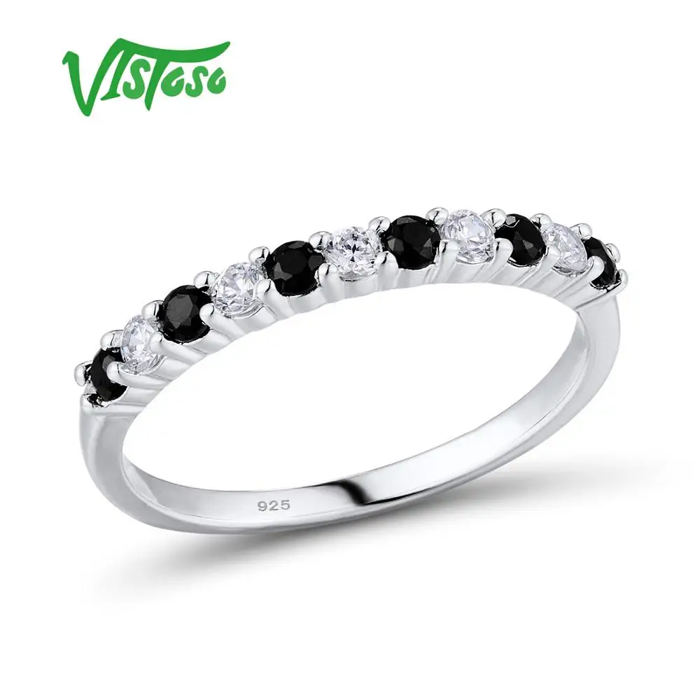 VISTOSO Серебряное кольцо для Для женщин помолвки свадьбы годовщины ослепительно