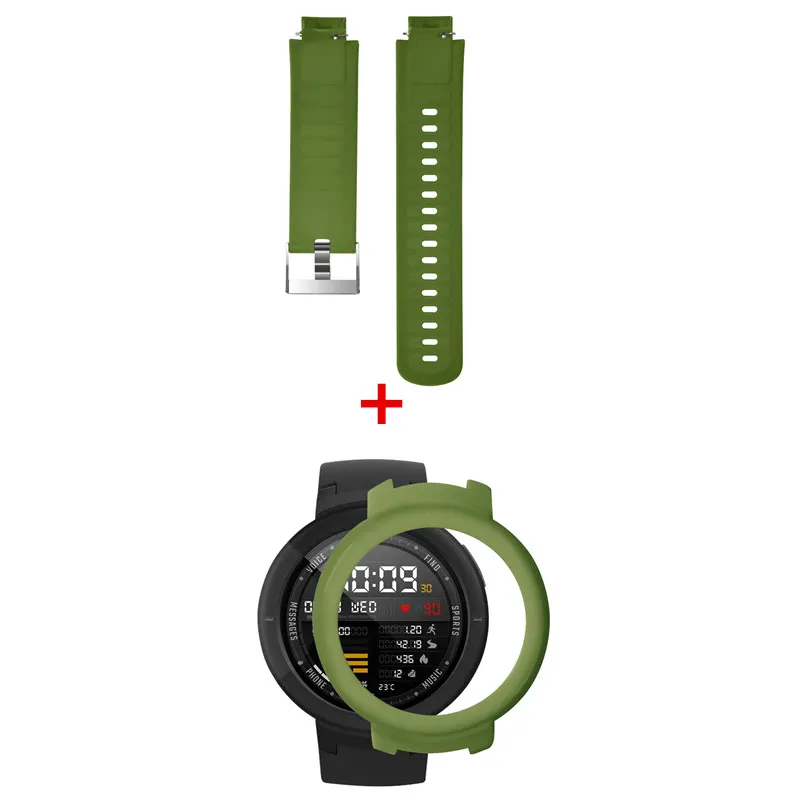 1 2в1 для Huami Amazfit Verge ремешок силиконовый Смарт-часы+ PC Рамка Защитные чехлы крышка оболочка для Huami Amazfit Verge3 - Цвет: 1