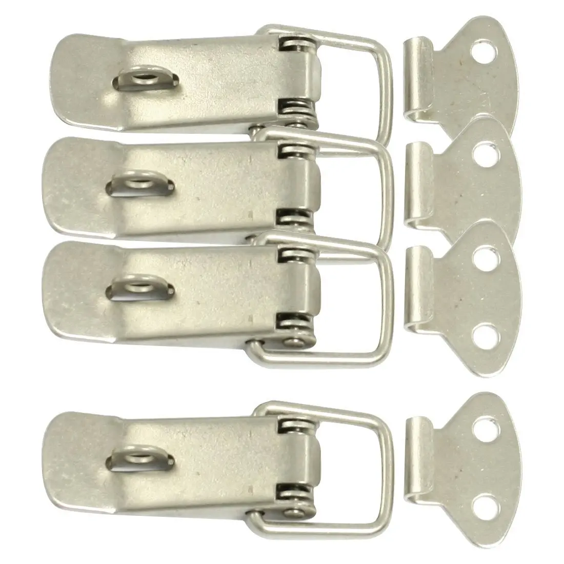 CLOS New 4 Pcs Silver Hardware Cabinet Boxes Spring Loaded Latch Catch Toggle Hasp | Обустройство дома