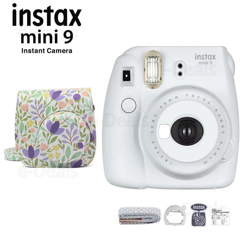 Fujifilm Instax Mini 9 мгновенная пленка для камеры дымчато-белый + качественный мягкий
