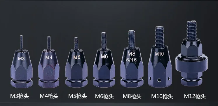 M3~ M12 пневматический клепальщик Потяните сеттер с самоблокирующимися резьбовыми головками воздуха Заклепка гайка пистолет набор