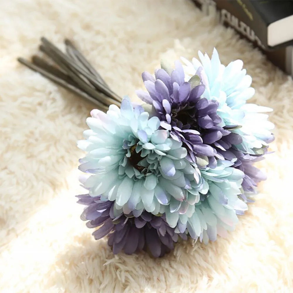 Искусственные цветы из пластика искусственные Гербера для дома свадебный букет