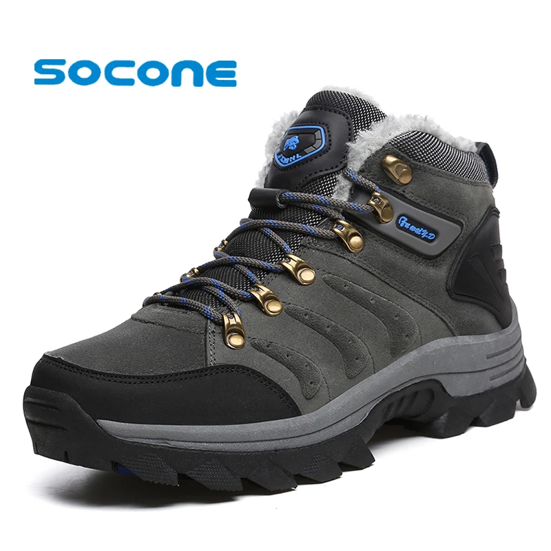 Мужские Водонепроницаемые ботинки SOCONE зимние теплые для альпинизма с мехом