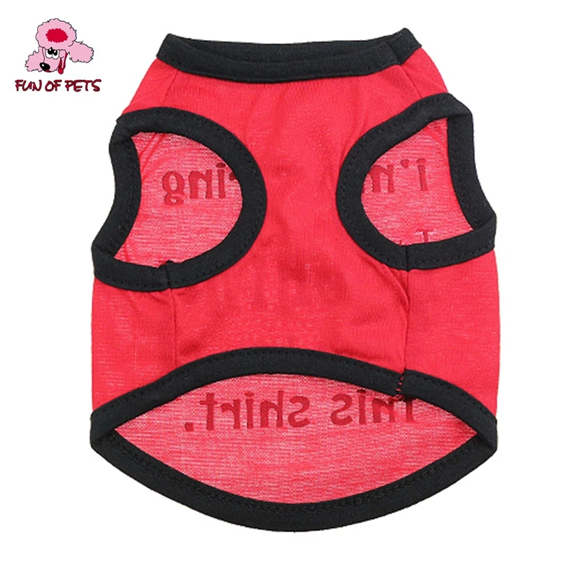 2017 милый жилет для домашних животных я не носу под этой футболкой собак лето