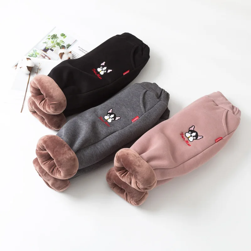 BibiCola/зимние теплые штаны для девочек модная утепленная одежда с героями