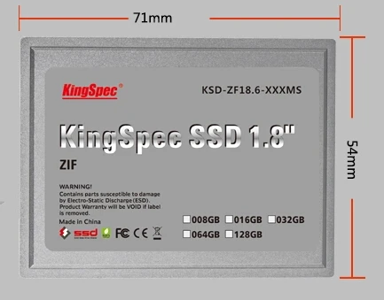 Жесткий диск KingSpec 1 8 &quotZIF Speed Card IDE SSD накопитель ГБ 16 32 64 Гб 128 44-Pin для ноутбука Apple