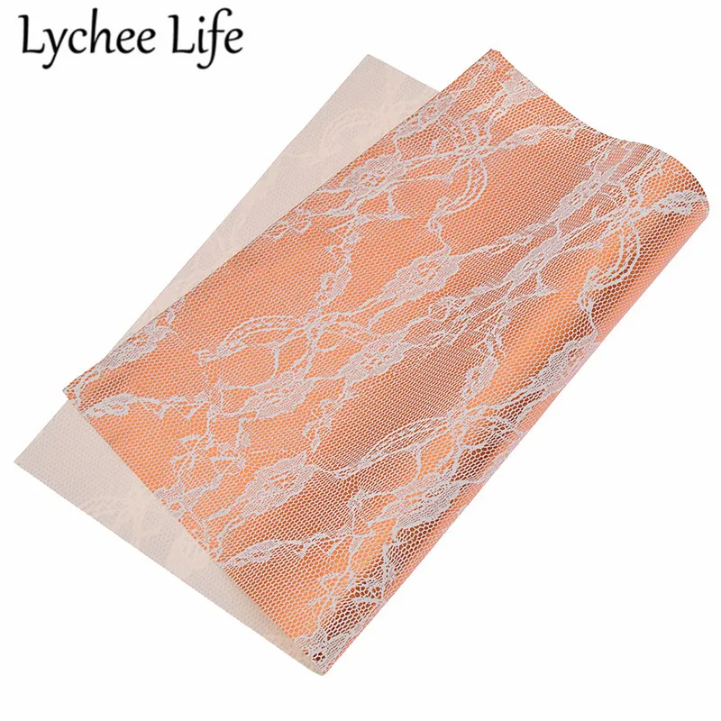 Lychee Life кружево цветок тиснением искусственная кожа ткань A4 21x29 см ПВХ ткань DIY домашнее шитье, ремонт аксессуары для одежды