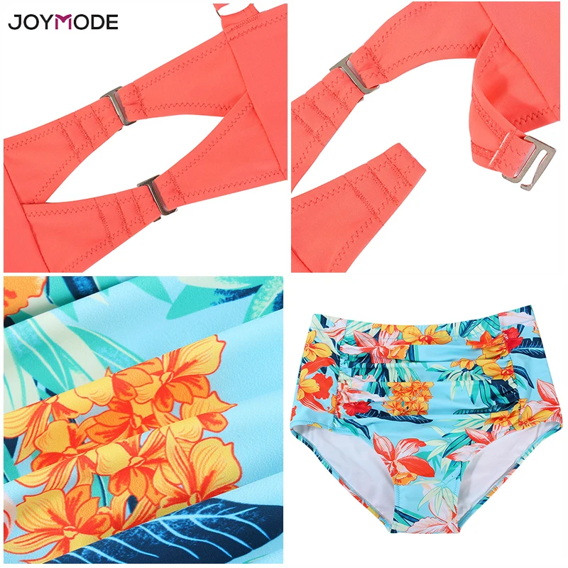 JOYMODE, бикини, высокая талия, для женщин, для полных, купальник, большая чашка, для ванны, пляжная одежда, супер размера плюс, бикини, Mujer, Maillot De Bain Femme
