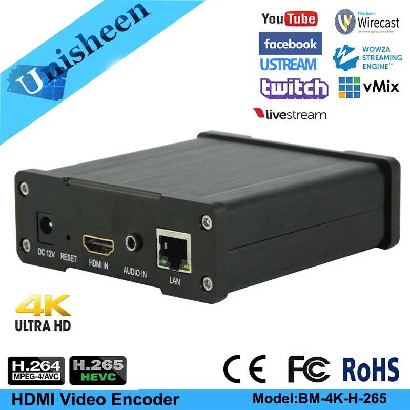 Видеорегистратор Unisheen 4K HDMI UHD для прямой трансляции IP IPTV Vmix Youtube Facebook Ustream Wowza Rtmps M3U8