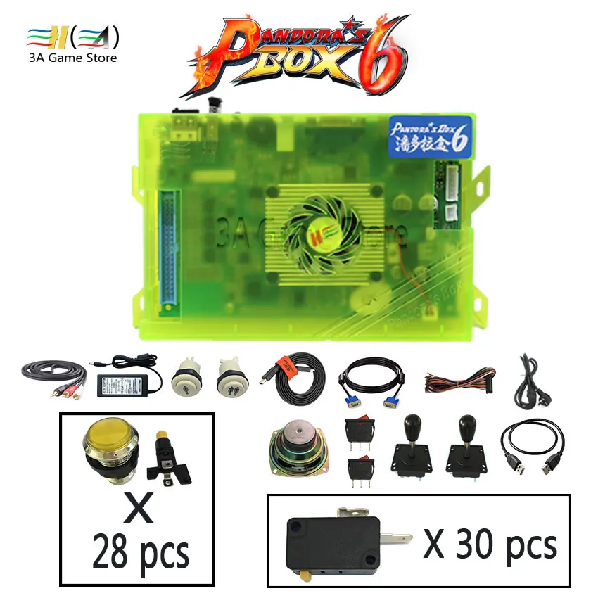 Pandora box 6 1300 в 1 игровая модульная доска JAMMA джойстик пуговицы «сделай сам» комплект управления аркадой с приёмкой монет блок питания