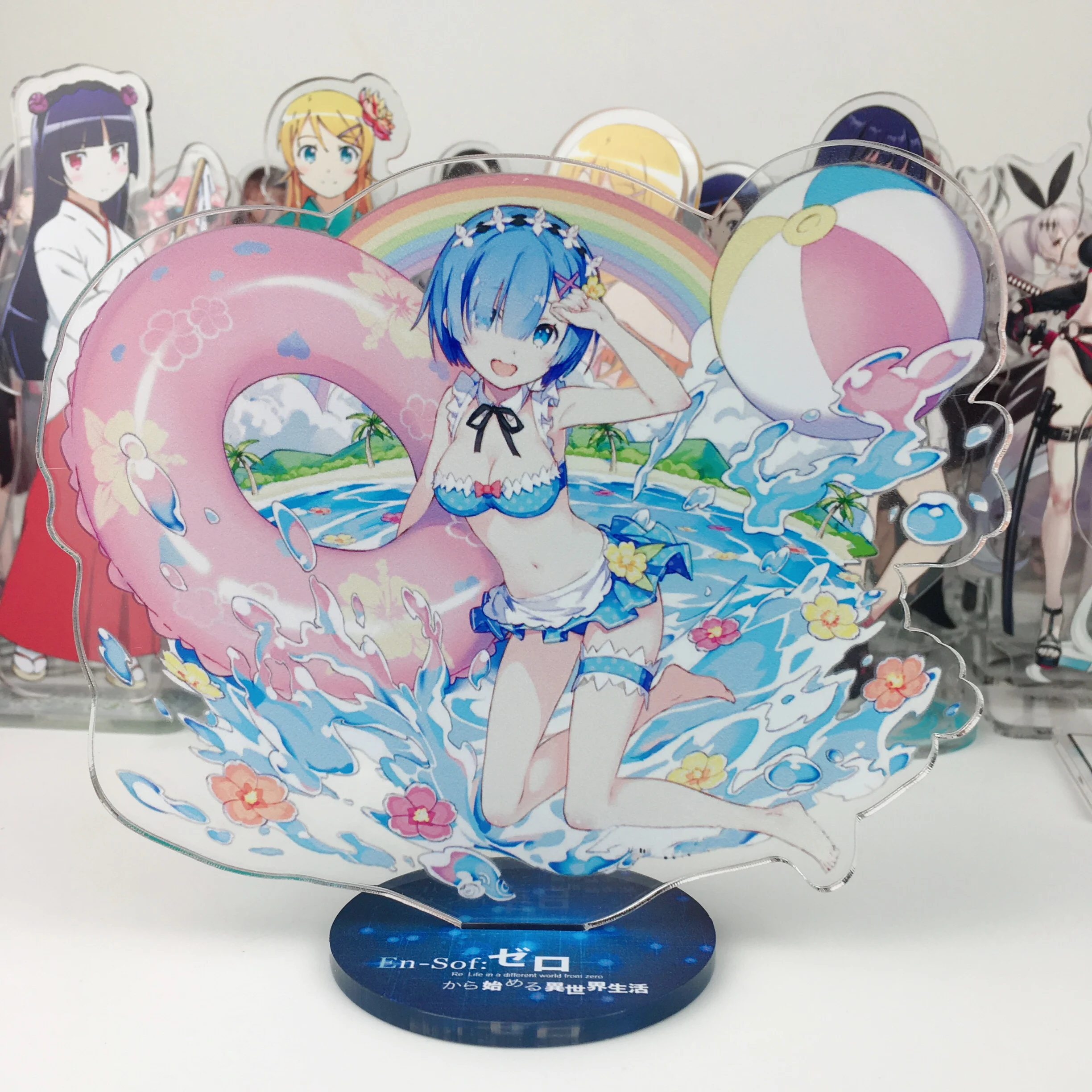 Короткая футболка с героями из японского аниме Re Zero kara Hajimeru Isekai Seikatsu Rem Ram Эмилия