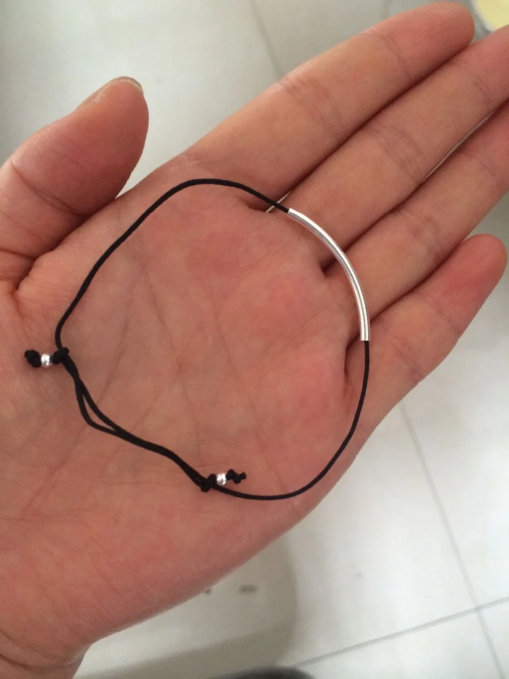 Реальный. Регулируемый тонкий серебряный браслет цепочка GTLS340|bracelet thin|bracelet