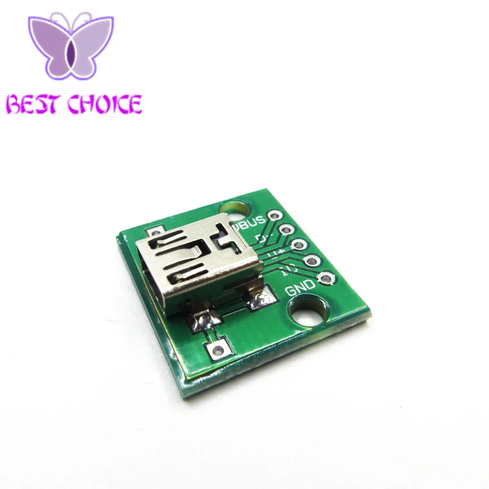5 шт. Мини USB адаптер DIP контактный гнездовой разъем тип B конвертер pcb|Измерители