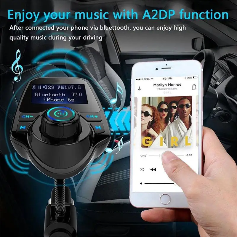BEESCLOVER Беспроводной в автомобиль Bluetooth fm-передатчик MP3 радио адаптер USB Зарядное