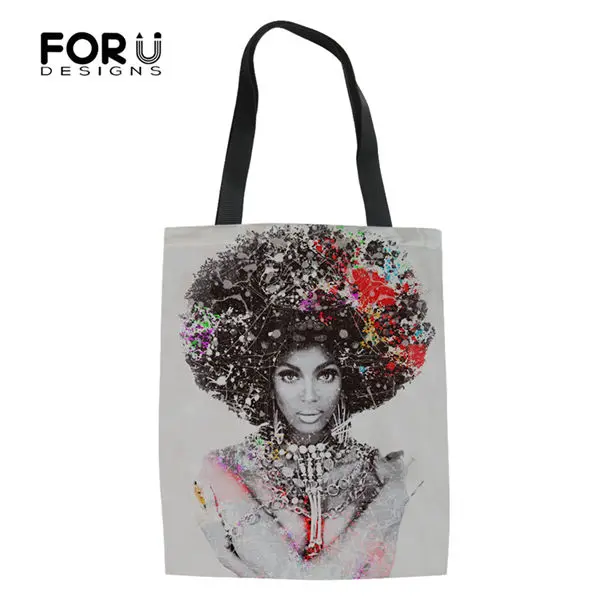 FORUDESIGNS/сумки для девочек в африканском стиле, модные сумки для покупок, сумки для девочек из хлопка и льна, женские сумки, крутой холст - Цвет: CDWX982Z22