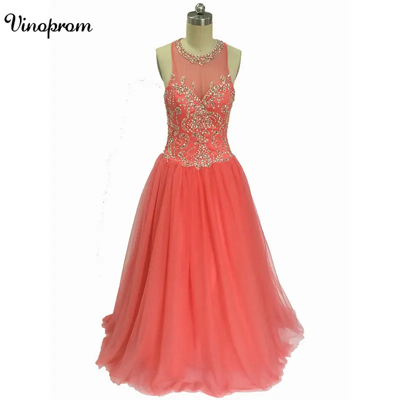 Коралловое кружево с бисером арабские вечерние платья милое ТРАПЕЦИЕВИДНОЕ