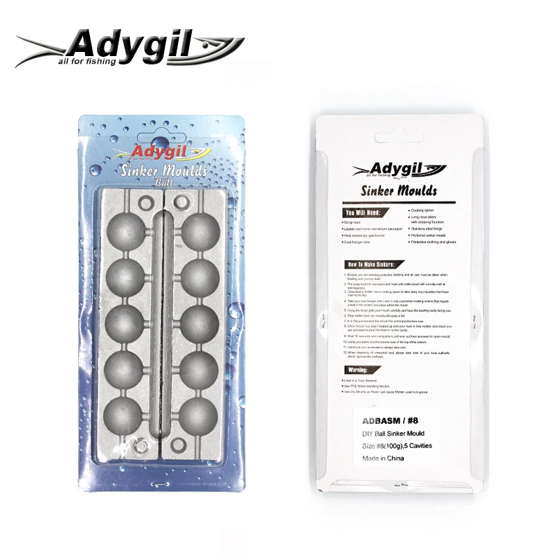 Adygil DIY рыболовный шар грузило прессформы ADBASM/#8 шариковый грузило 100 г 5 полостей