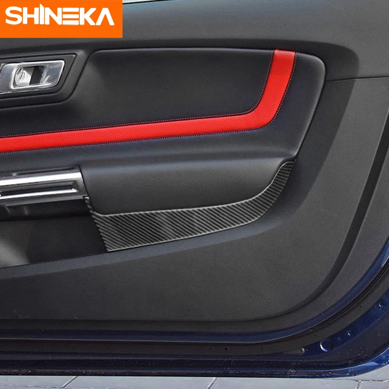 SHINEKA интерьер молдинги для Ford Mustang углеродного волокна двери автомобиля панель