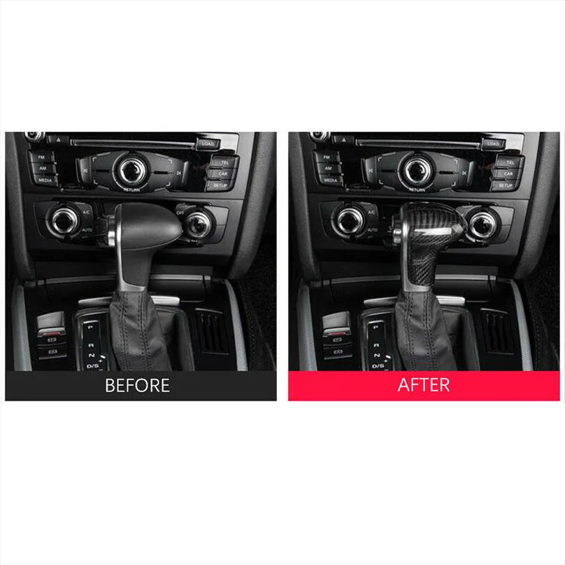 Black Carbon Fiber Gear Shift Grip Knob Cover For Audi A4 A5 A6 A7 S6 S7 Q5 Q7 | Автомобили и мотоциклы