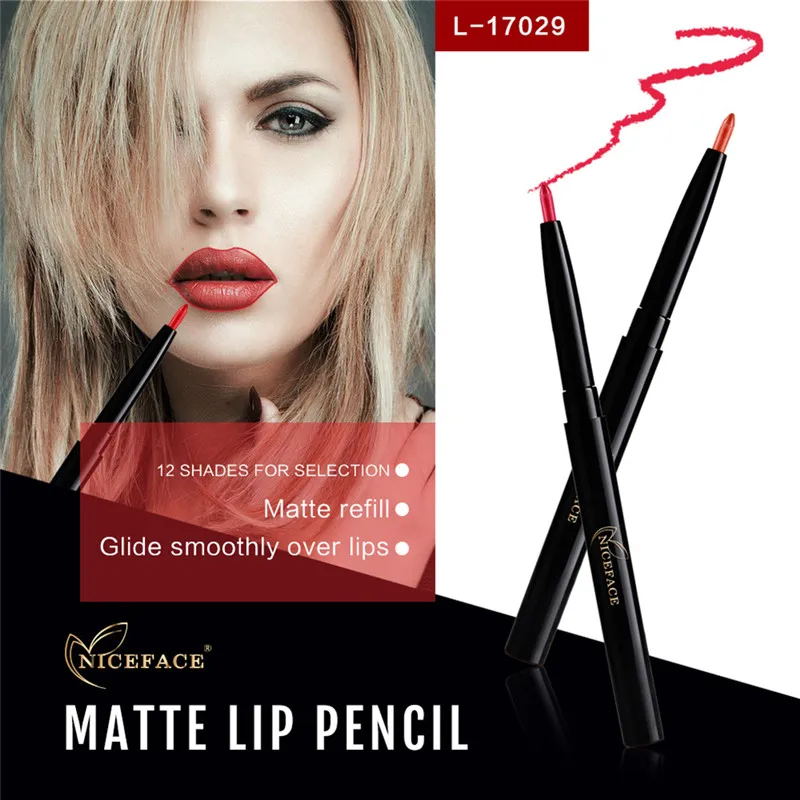 Карандаш для губ NICEFACE водостойкий питательный матовый|lip liner|lip pencillips matte pencil |