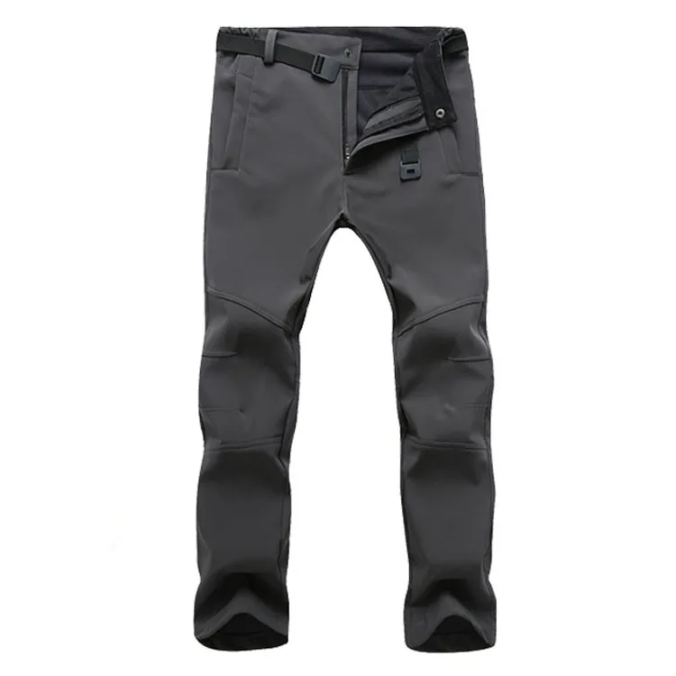 Men Grey Женские и мужские флисовые штаны из горной кожи, водонепроницаемые теплые ветрозащитные штаны для рыбалки, кемпинга, походов, катания на лыжах, брендовые штаны VA281 - Цвет: Men Grey