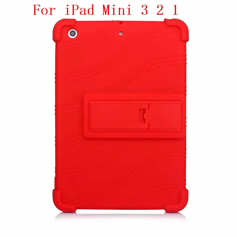 Силиконовый чехол для Apple iPad Mini 5 чехол для детей противоударный для iPad Mini 4 3 2 1 мягкие чехлы - Цвет: Mini 3 2 1 Red