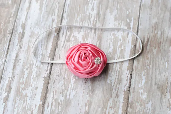 Повязка на голову Стразы с атласными цветами для принцессы повязка девушек