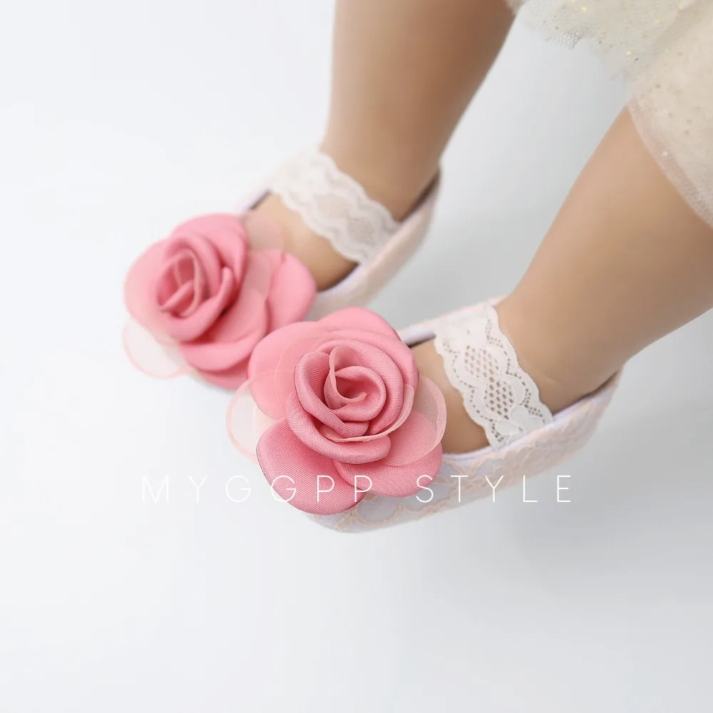 Кружевная обувь для маленьких девочек с цветочным рисунком Обувь малышей