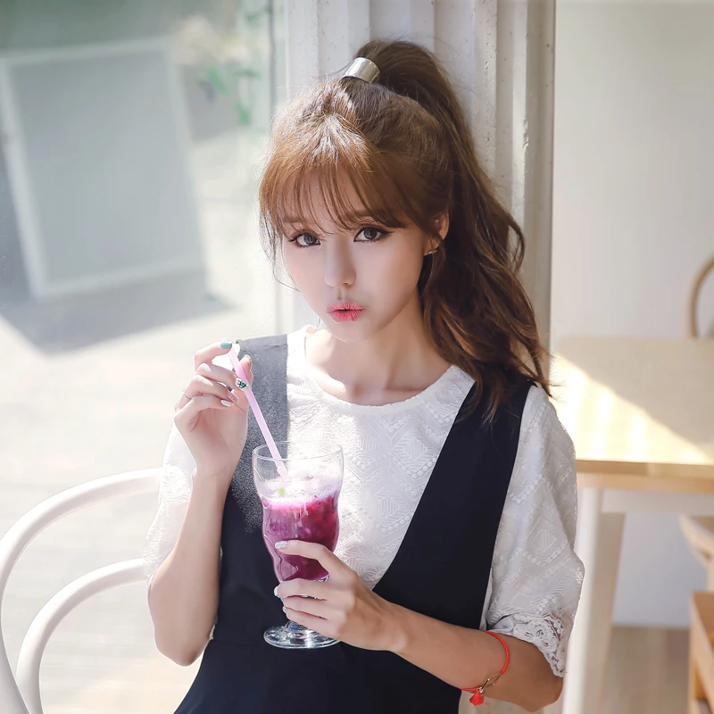 Women Sets lace t shirt and sling long skirt twinset 2018 summer sweet Korean fashion women strap dress two-piece drop shipping | Женская