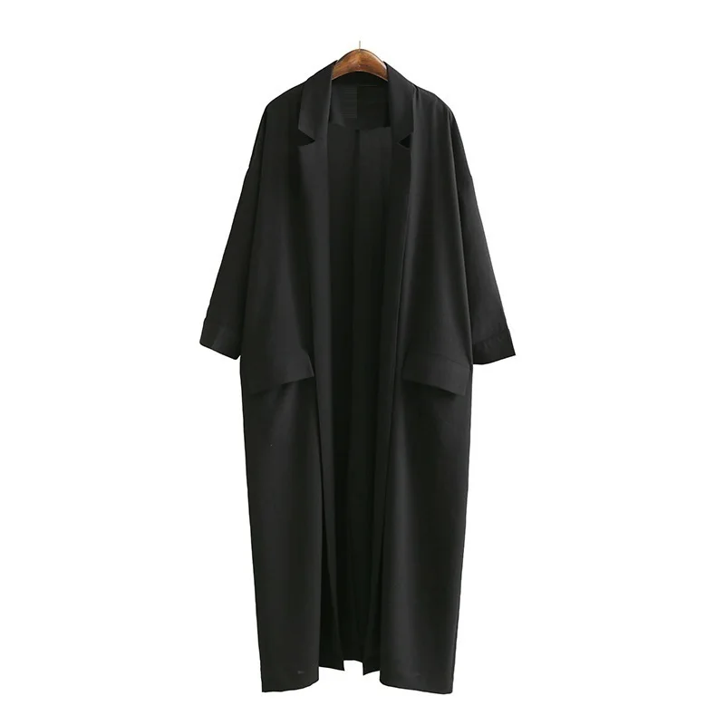 Женский черный тренчкот ASYMSAY новинка 2017 модное тонкое пальто с вырезом лодочкой