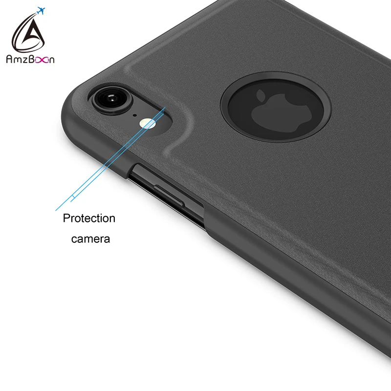 Amzboon Luxury Clear View Mirror Flip Case For iPhone XR Smart Stand Leather Cover XS Max iPhoneXS | Мобильные телефоны и