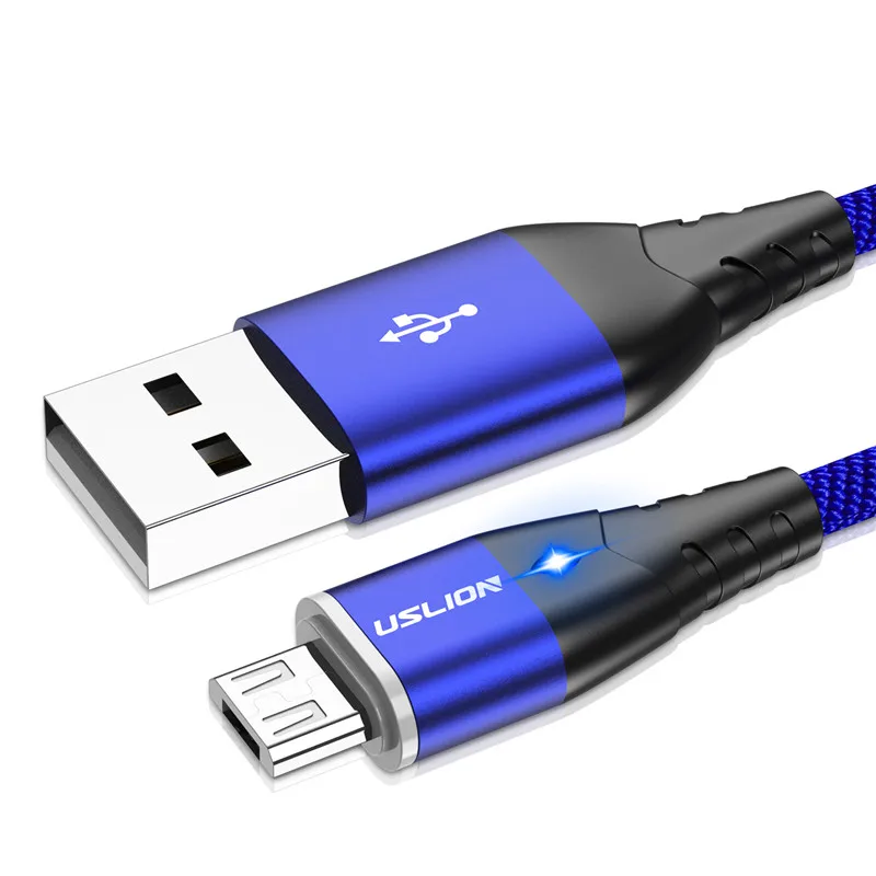 Синий USLION 3а Магнитный USB кабель для type C Магнитный зарядный кабель для быстрой зарядки Micro USB кабель для samsung Xiaomi телефонный кабель - Цвет: Синий