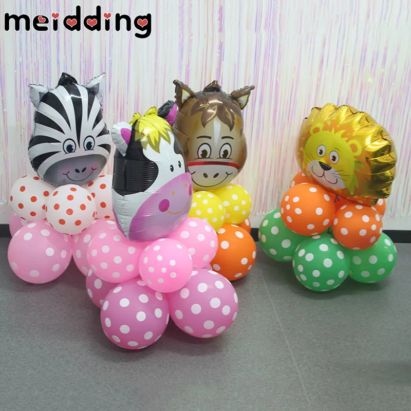 1 Набор воздушные шары из фольги в виде головы животного тигра обезьяны льва