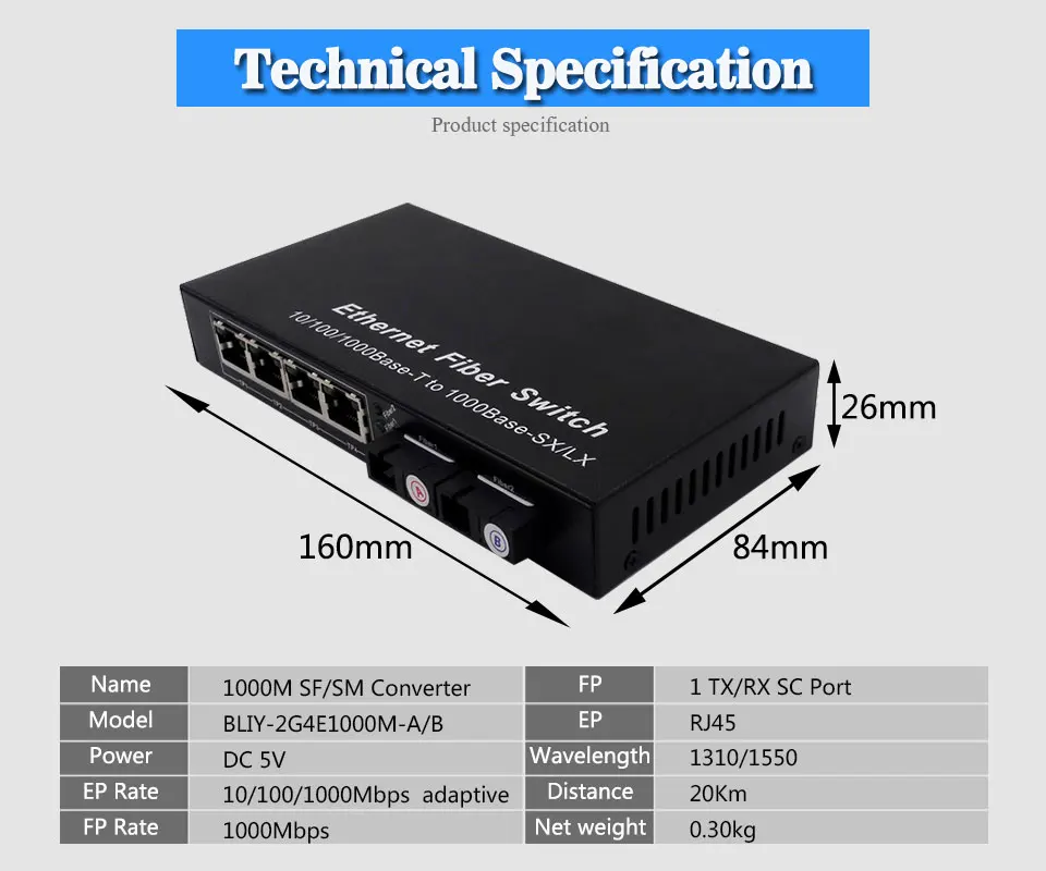 Bliy 2G4E 2 гигабитный волоконный коммутатор порт 4 1000 Мбит/с rj45 порт волоконно-оптический конвертер rj45 коммутатор гигабитный коммутатор onu olt оборудование