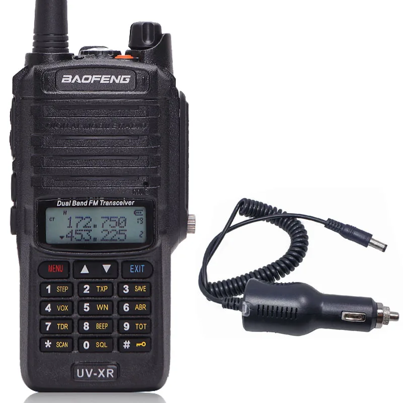 add car charger Baofeng UV-XR 10 Вт радио двухдиапазонный cb радио IP67 Водонепроницаемый Мощный Walkie Talkie 10 км дальность двухстороннее радио для охоты - Цвет: add car charger