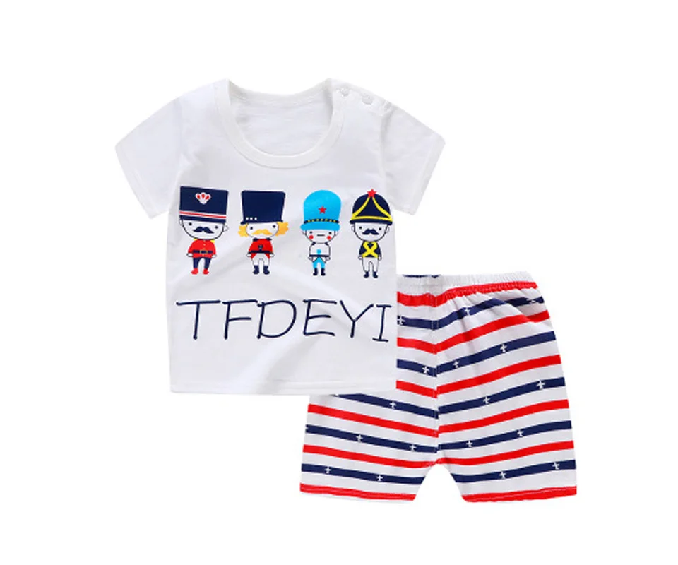 Детская одежда летняя футболка для малышей костюм из двух предметов хлопковая